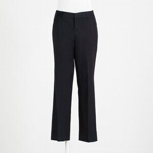 Women’s Navy Pinstripe Wide-Leg Pants – Size M | The Drop | Classic Elegance